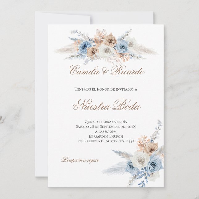 Boho Spanish Wedding Invitation (Front)