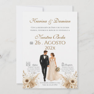 Boho Spanish Wedding Invitation