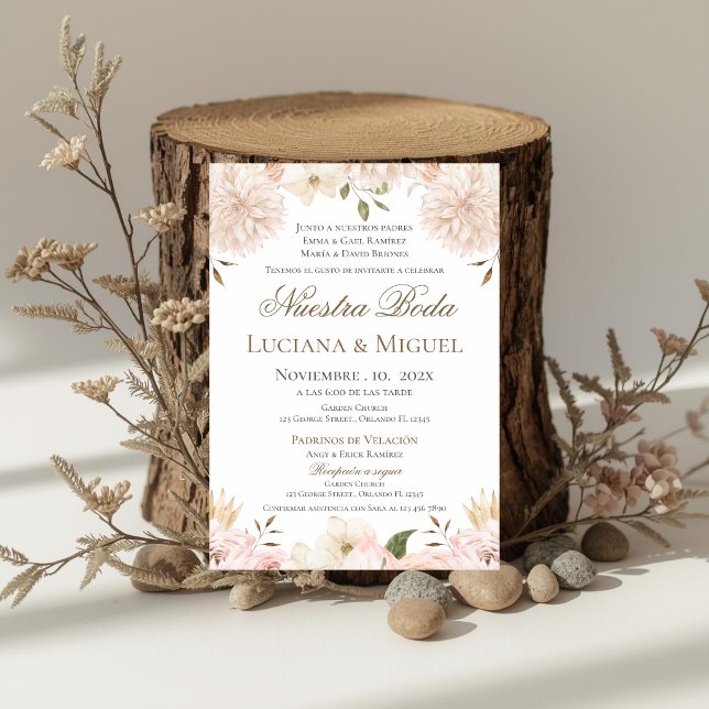 Boho Spanish Wedding Invitation (Creator Uploaded)