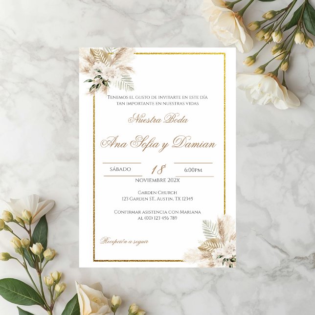 Boho Spanish Wedding Invitation (Creator Uploaded)