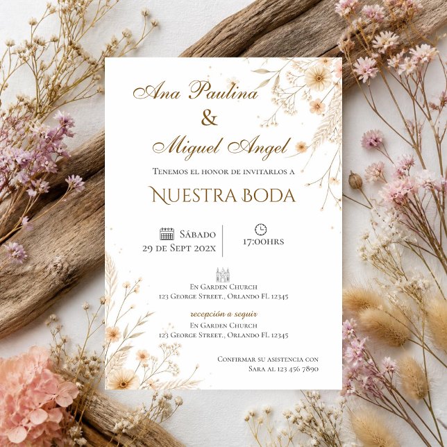 Boho Spanish Wedding Invitation (Creator Uploaded)