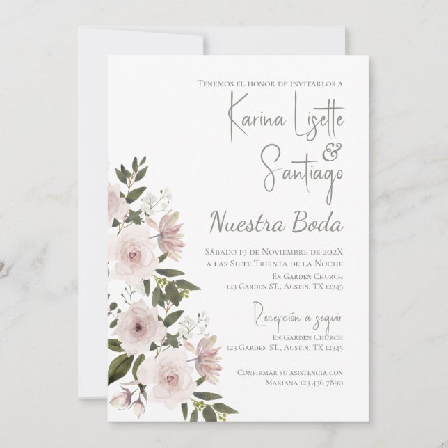 Boho Spanish Wedding Invitation (Front)