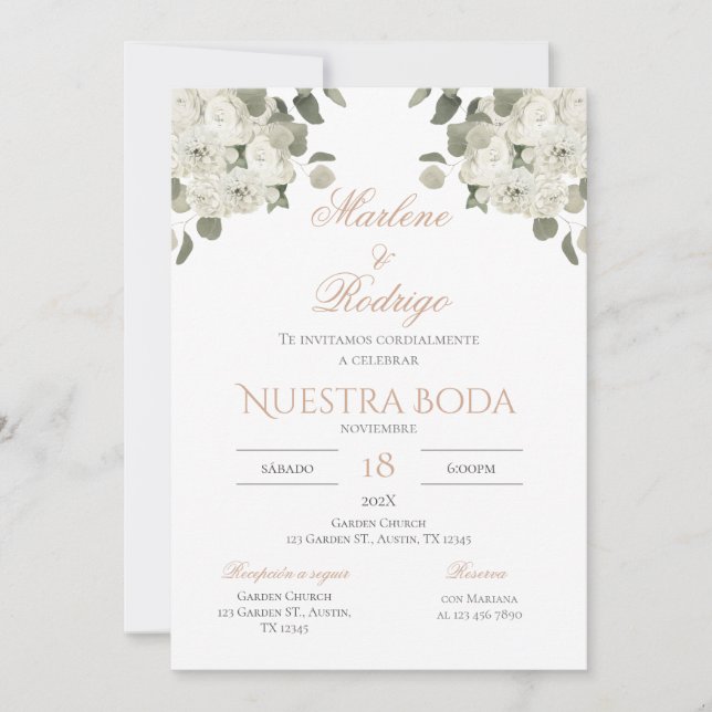Boho Spanish Wedding Invitation (Front)