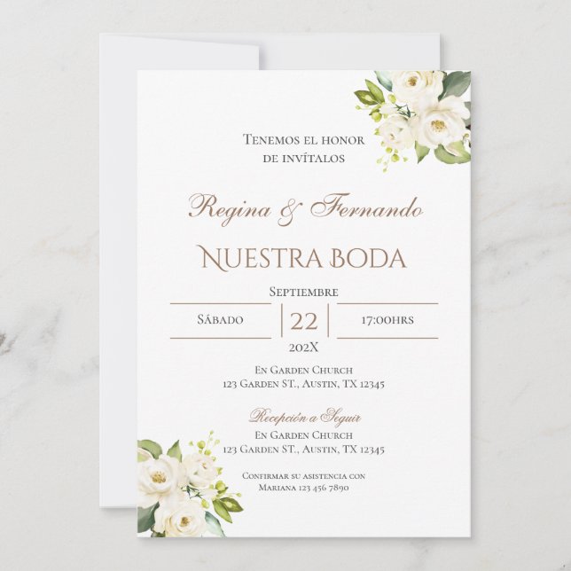 Boho Spanish Wedding Invitation (Front)