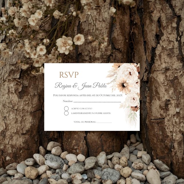 Boho Spanish Wedding RSVP Card (Creator Uploaded)