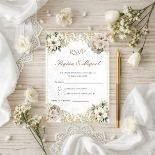 Boho Spanish Wedding RSVP Card