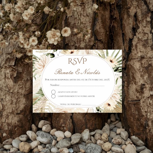 Boho Spanish Wedding RSVP Card (Creator Uploaded)