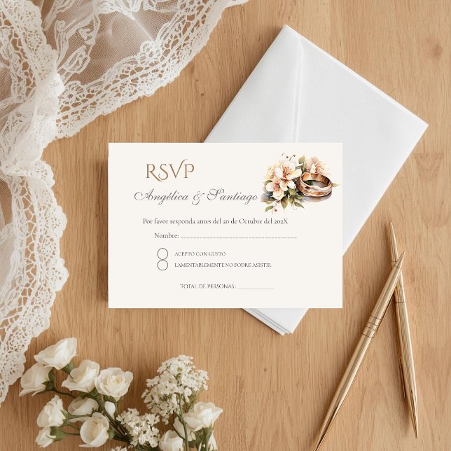 Boho Spanish Wedding RSVP Card (Creator Uploaded)