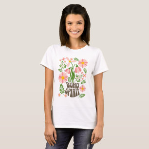 Boho Spirit Floral Retro Aesthetic T-Shirt