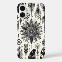 Boho Spirit – Hand-Drawn Feathers & Arrows Phone C