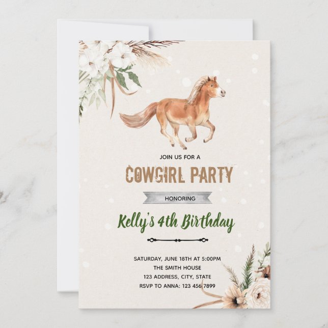 Boho spirit theme invitation (Front)