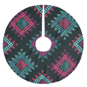 Boho Spirit: Tribal Ethnic Seamless Brushed Polyester Tree Skirt