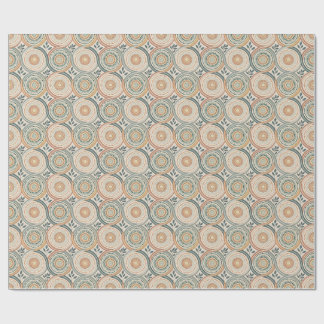 Boho Spiritual Circle Mandala & Botanical Leaf Art Wrapping Paper