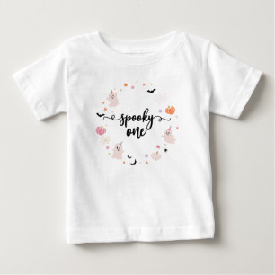 Boho spooky One Halloween Cute Ghost Baby T-Shirt