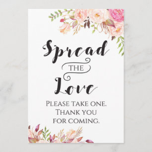 Boho Spread the Love Sign 5x7" Size Invitation
