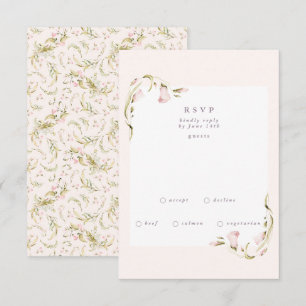 Boho Spring Botanical Corner WildFlower Wedding RS RSVP Card