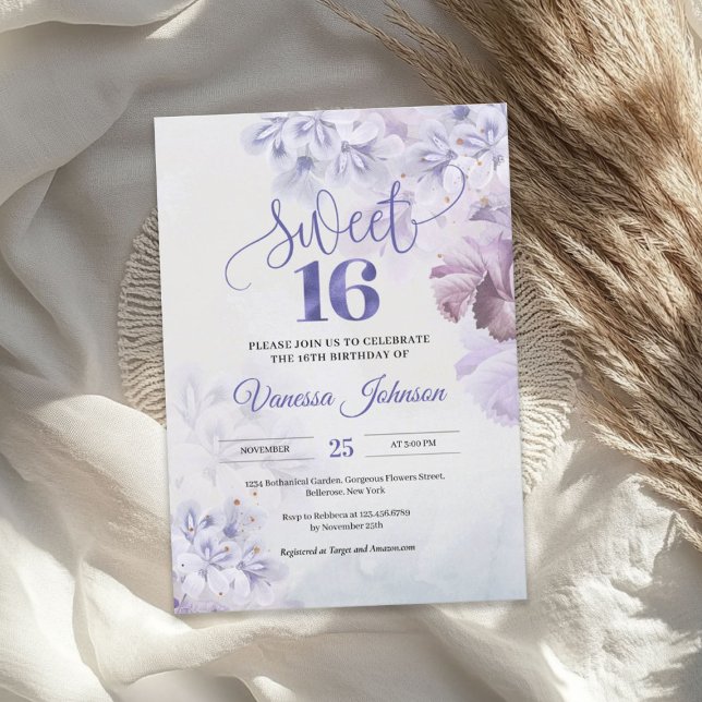 Boho spring dusty purple pink mauve floral invitation (Boho spring dusty purple pink mauve floral invitation)