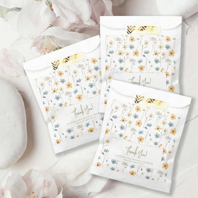 Boho spring floral personalised bridal shower favour bags (Creator Uploaded)