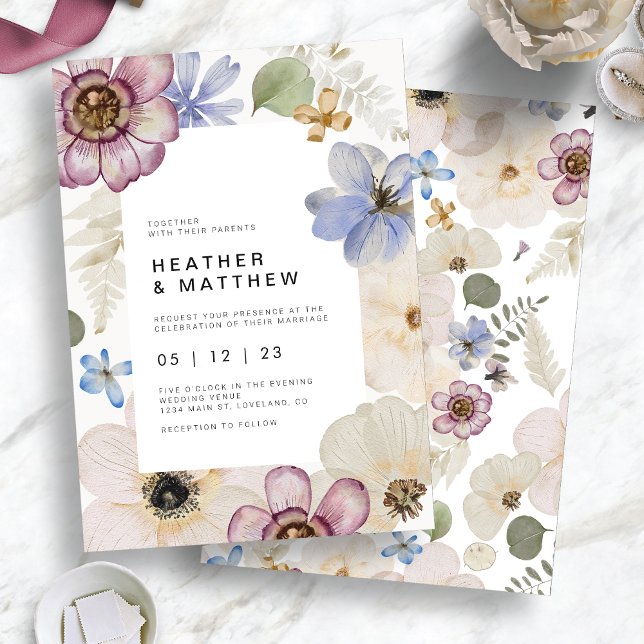 Boho Spring Floral Wedding Invitations (Boho Spring Floral Wedding Invitations by Painted Paperie
)