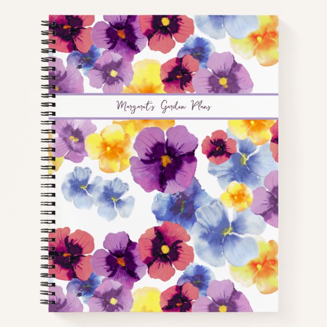 Boho Spring Garden Flower Gardener Spiral Notebook (Front)