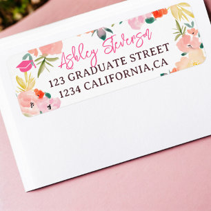 Boho spring pink garden floral graduation