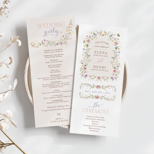 Boho Spring Wildflower Fairytale Wedding Program (Creator Uploaded)