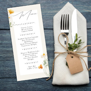 Boho Spring Wildflowers Botanical Garden Wedding  Menu