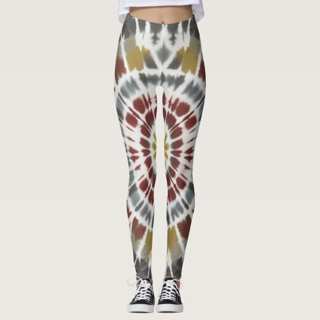 Boho Starburst Tie Dye Leggings (Front)