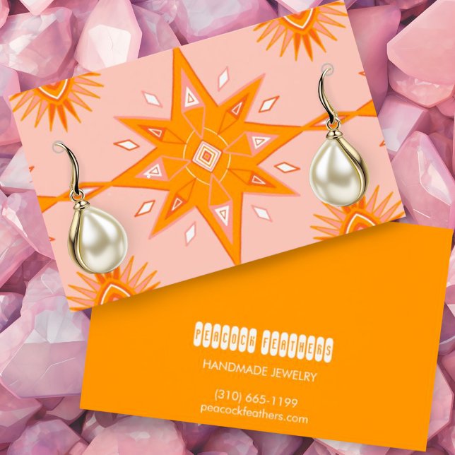 Boho Stars Earring Necklace Jewellery Display Card (Customize these jewelry display cards with your business details and logo)