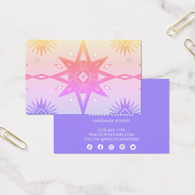 Boho Stars Earring Necklace Jewellery Display Card (Office)