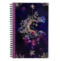 Boho Stars & Moon Purple Add Name Back Cover