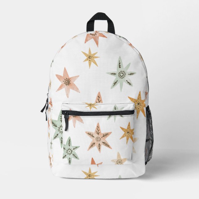 Boho stars  printed backpack (Front)