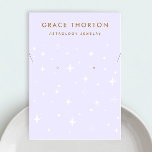 Boho Stars Purple Earring Necklace  Business Card