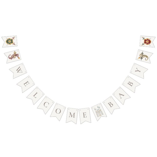 Boho Storybook Dragon Baby Shower Welcome Bunting (All)