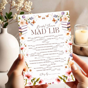 Boho Storybook Floral Mad Libs Bridal Shower Game