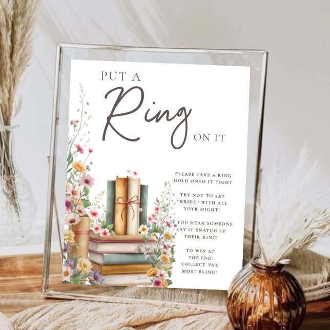 Boho Storybook Floral “Put a Ring on It” Bridal  Poster (Creator Uploaded)