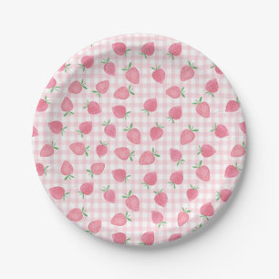 Boho Strawberry Berry Sweet Birthday Paper Plate