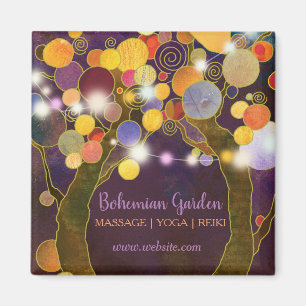 Boho String Lights Love Trees Business Magnet
