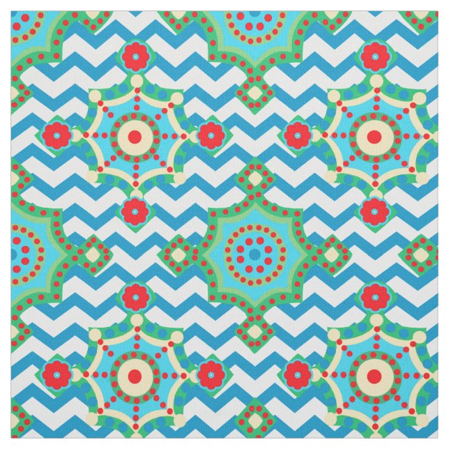 Boho Style | Carnival Colours Chevron Fabric (Swatch)