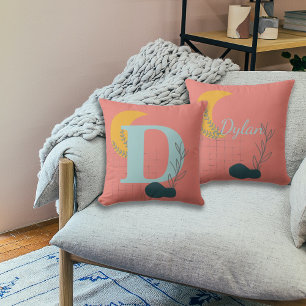 Boho Style Custom Monogram and Name Cushion