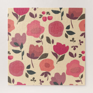 Boho Style Dust Floral Pattern. Jigsaw Puzzle
