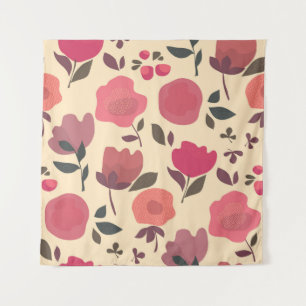 Boho Style Dust Floral Pattern. Tapestry