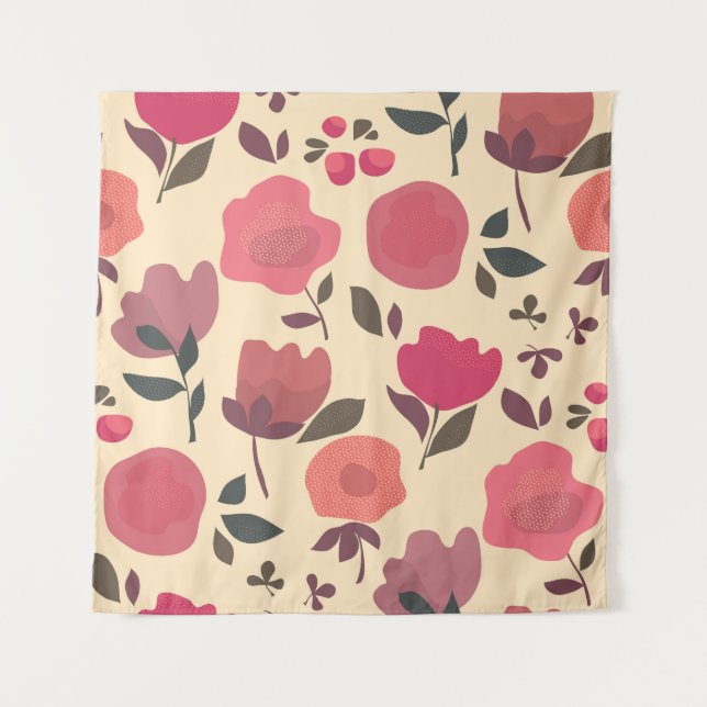 Boho Style Dust Floral Pattern. Tapestry (Front)