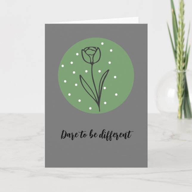 Boho Style Floral Blank Card Subtle Elegance (Front)
