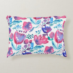 boho style floral rustic hand drawn illustration.  decorative cushion
