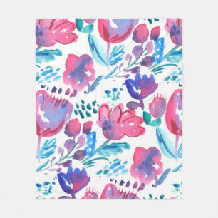 boho style floral rustic hand drawn illustration.  fleece blanket