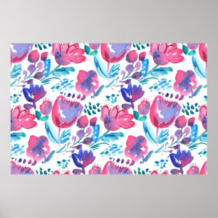 boho style floral rustic hand drawn illustration.  poster