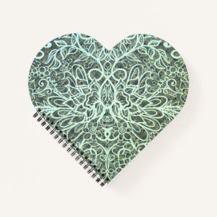 Boho Style Grunge Ombre Floral Art Notebook