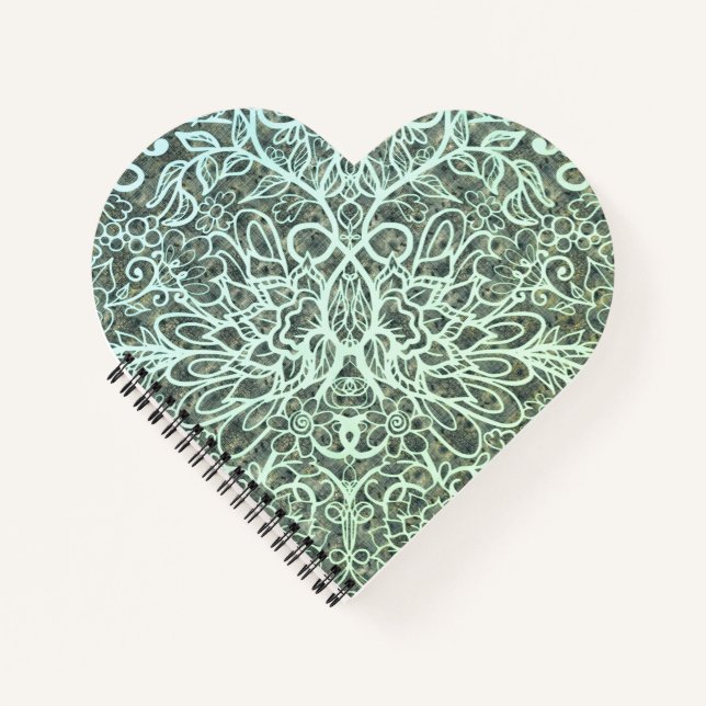 Boho Style | Grunge Ombre Floral Art Notebook (Front)