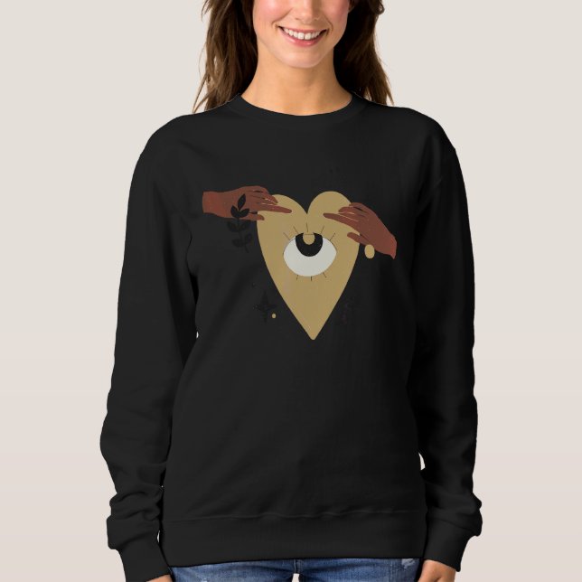 Boho Style Heart And Eye Mystic Alchemy Sweatshirt (Front)
